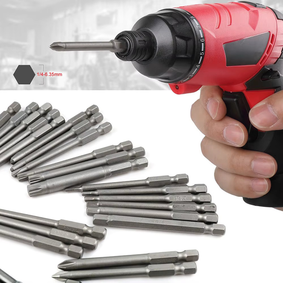 Binoax 50-teiliges Bit-Set in Blau mit extra langer Reichweite, 75 mm Sicherheits-Schraubendreher-Bits für Torx, Stern, Sechskant und Philips - Bild 2