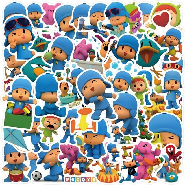 Bandai Pocoyo Aufkleber, 55-teiliges Set - Bild 1