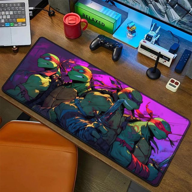 Potdemiel Gaming Mauspad Mutants Ninjas Turtles XXL Gummimatte in Schwarz und Multicolour - Bild 1
