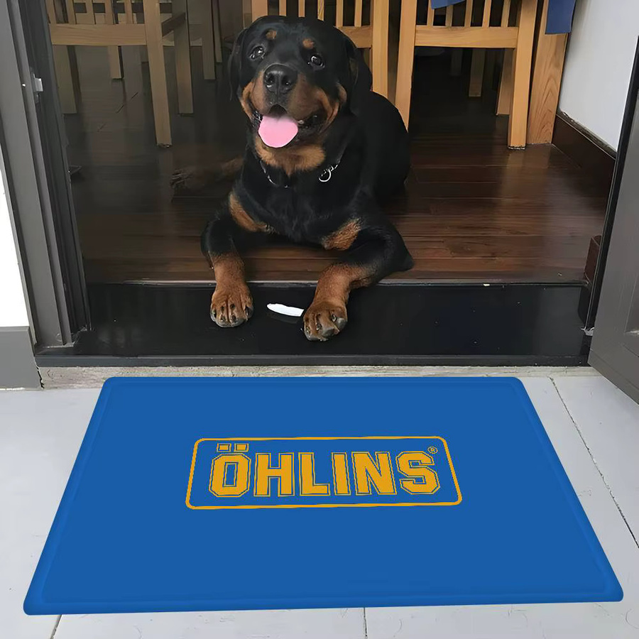 O-Ohlins Flurteppich Blau, moderner rechteckiger Bereichsteppich, waschbar und rutschfest für Wohnzimmer, Küche oder Flur - Bild 4