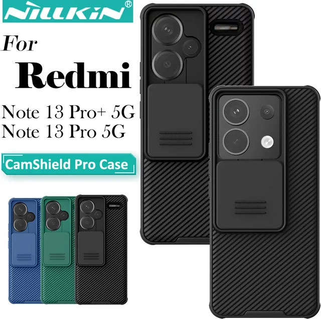 Nillkin Schutzhülle für Xiaomi Redmi Note 13 Pro Plus 5G und Redmi Note 13 Pro 5G mit Slide Kameraschutz in Schwarz - Bild 1