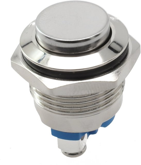 Wasserdichter Metall Druckschalter aus Messing 16mm für 3-220V in Silber - Bild 1