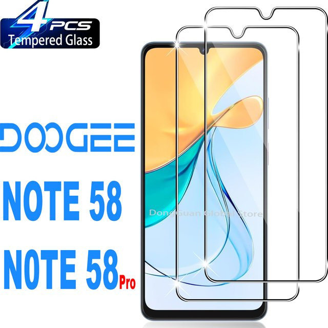 DOOGEE Note 58 und Note 58 Pro Displayschutzfolie aus gehärtetem Glas, transparent - Bild 1