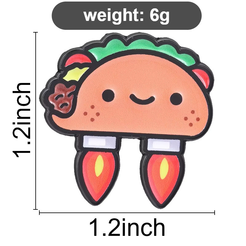 Miss Zoe Anstecknadel Raketen-Taco-Emaille, Bunt, Unisex - Bild 2