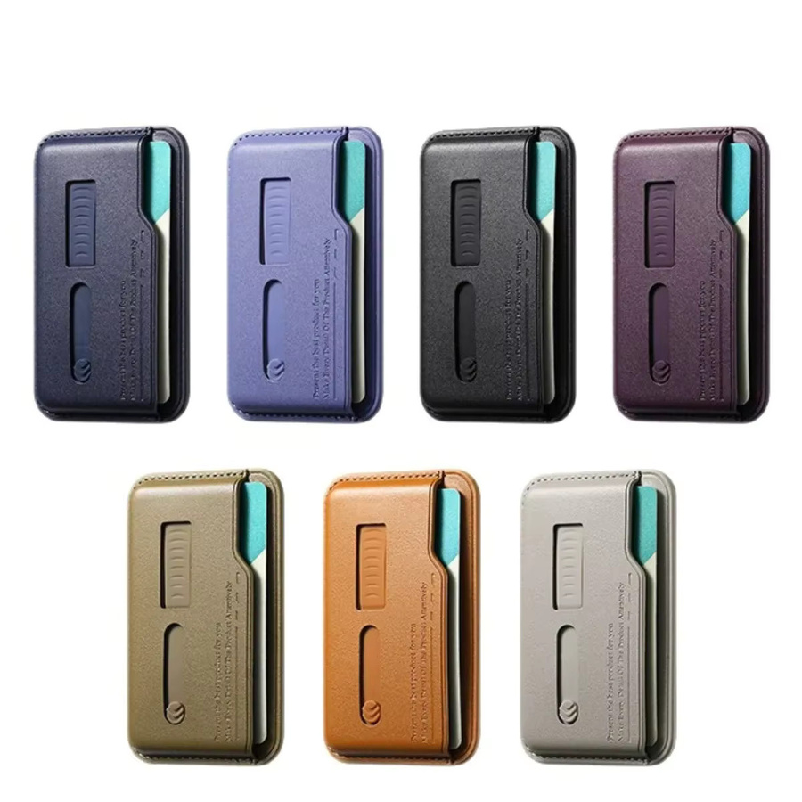 MagSafe Kartenhalter-Hülle für Apple iPhone 17 16 15 14 13 Pro Max mit magnetischen Brieftaschenschlitzen und Handgelenksschlaufe in Purple - Bild 2