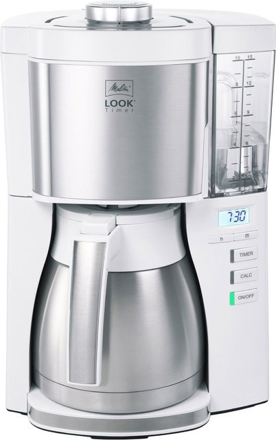 Melitta Look Therm Timer 1025-17 Kaffeeautomat mit Thermokanne in Weiß und Silber - Bild 1