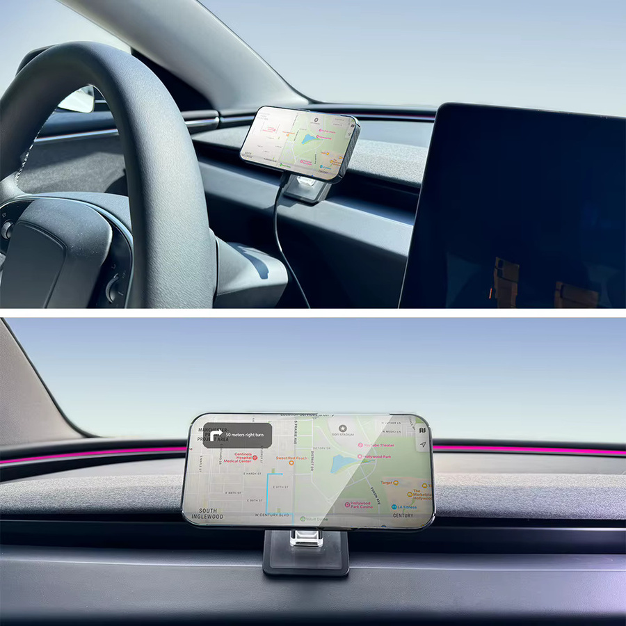 TEKSY Magnetische Handyhalterung in Schwarz kompatibel mit MagSafe für iPhone 17 16 Pro sowie Tesla Model Y und Model 3 Highland - Bild 2