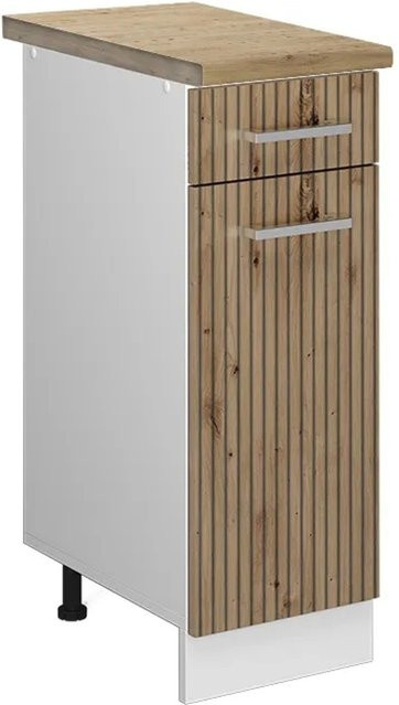 Vicco Küchenunterschrank R-Line Schubladenschrank in Artisan-Eiche und Weiß, B: 30 cm, H: 81,6 cm, T: 60 cm - Bild 1
