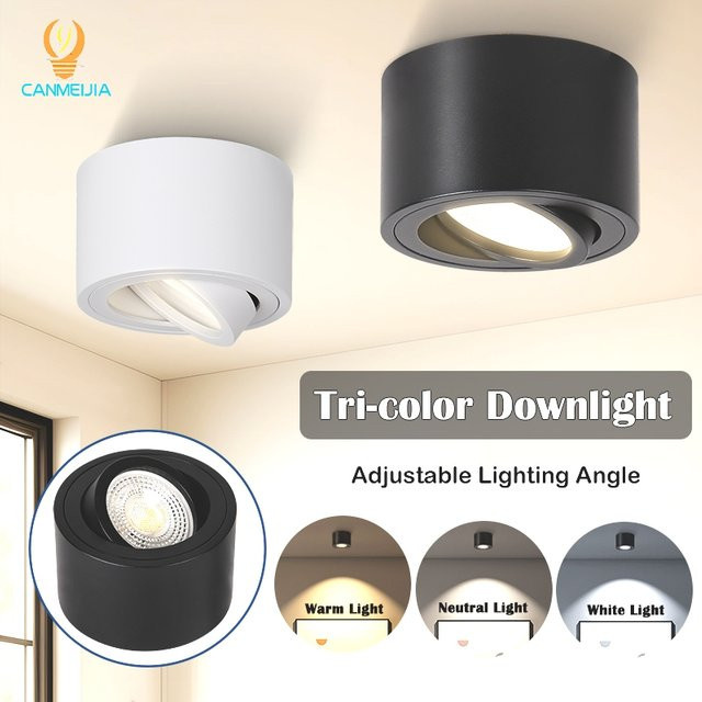 CANMEIJIA LED-Downlight in Weiß mit verstellbarem Winkel für Aufbaumontage im Wohnzimmer und Schlafzimmer - Bild 1