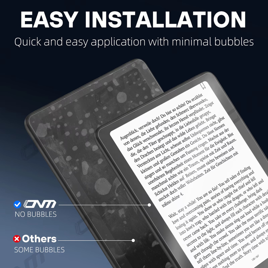 ONM SOFT Schutzfolie für Kindle Paperwhite 12. Generation 2024 E-Reader, transparent - Bild 3