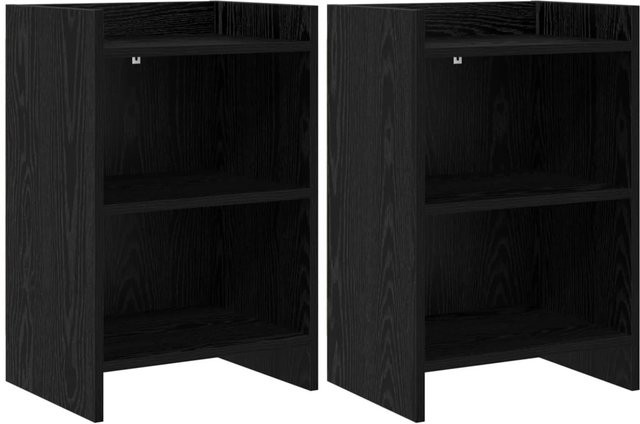 vidaXL Nachttische 2er Set in Schwarzer Eiche, modernes Design für dein Schlafzimmer, B/T/H: 40 x 30 x 60 cm - Bild 1