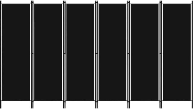vidaXL 6-teiliger Raumteiler aus pulverbeschichtetem Eisen in Schwarz, B/H: 300 x 180 cm - Bild 1