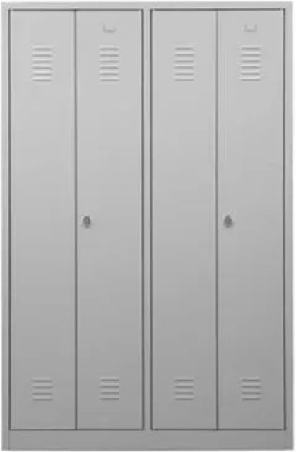 PROREGAL Garderobenspind Camel in Grau mit 4 Fächern, 2 Schlössern und Kleiderstange, H x B x T: 180 x 117 x 50 cm - Bild 1