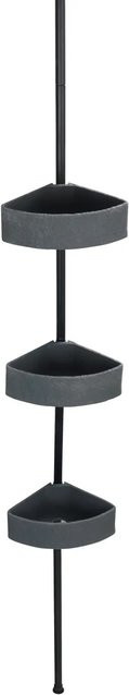 Wenko Teleskop-Eckregal Villata mit 3 Körben in Schwarz-Grau, B/T/H: 28 x 20,5 x 275 cm - Bild 1