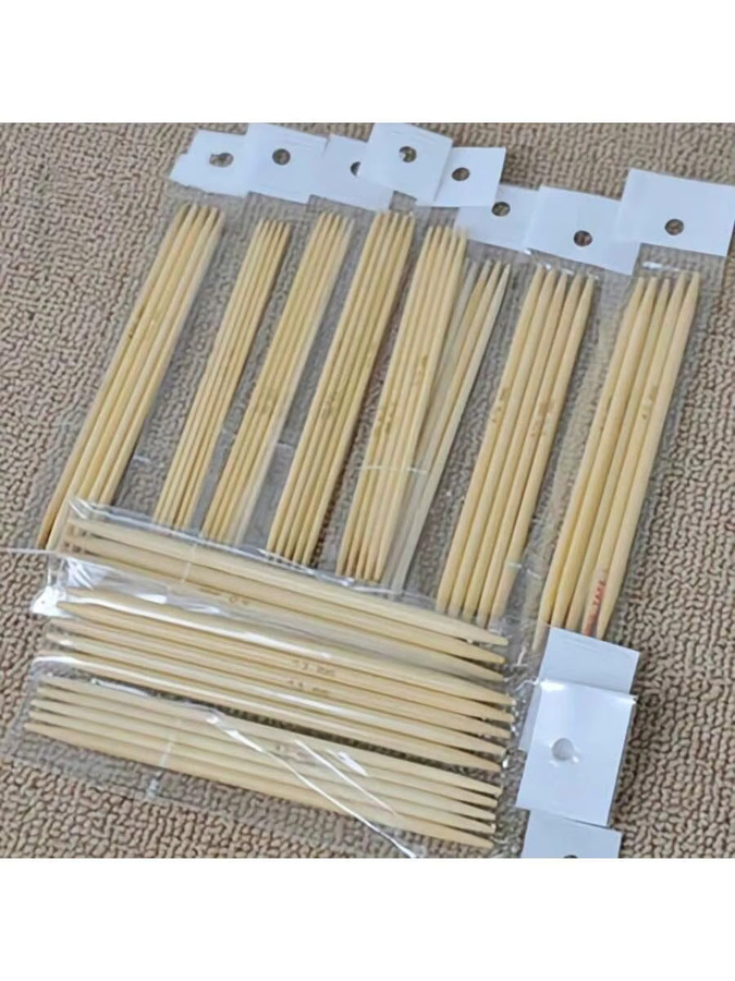 Organchillo 11-teiliges Strickwerkzeug-Set aus Holz in Braun mit Mini-Stabnadeln und Puppennadeln zum Häkeln und Sticken - Bild 2