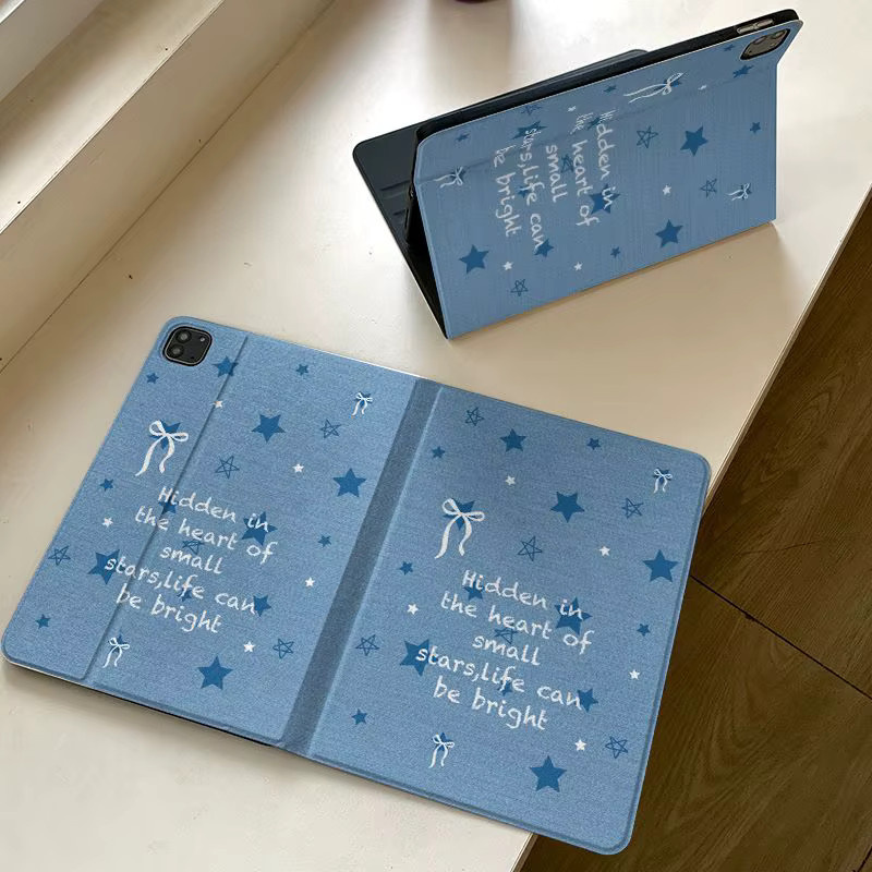 DecoPhone Cowboy Star Tablet Hülle für iPad Pro 10/11 Zoll, iPad Air 3/4/5 und iPad 9. Generation in Weiß und Blau - Bild 2