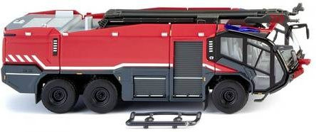 Wiking Modell Rosenbauer FLF Panther 6x6 Einsatzfahrzeug Flugfeldlöschfahrzeug H0 in rot, schwarzgrau und blautransparent - Bild 1