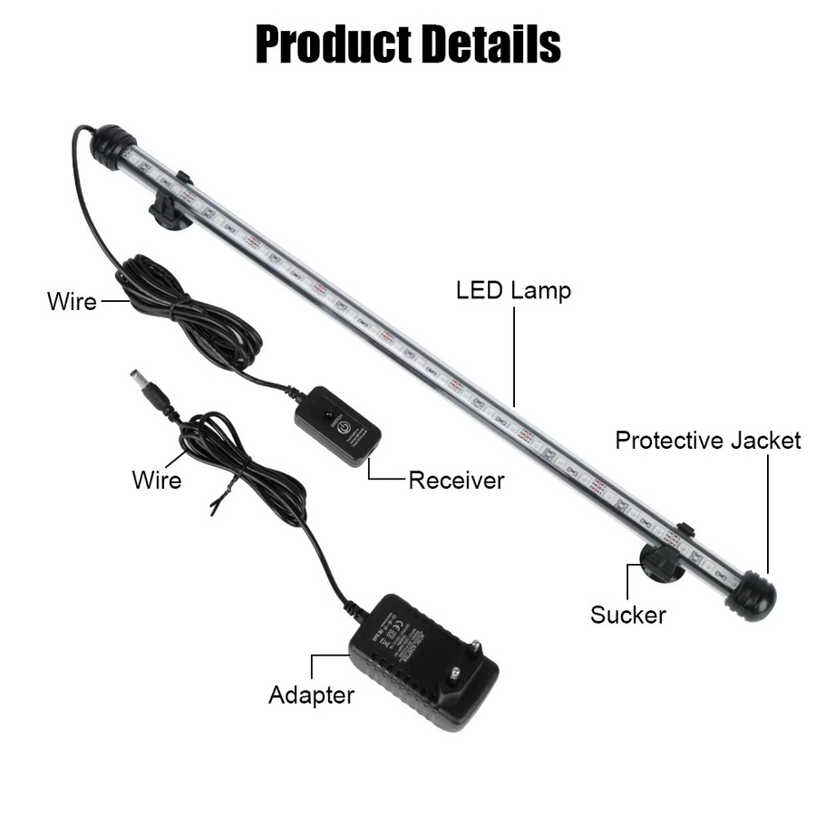 Wasserdichte RGB LED Aquarium Lichtleiste mit Fernbedienung, Farbe: Multicolour, Länge: 48 cm - Bild 4
