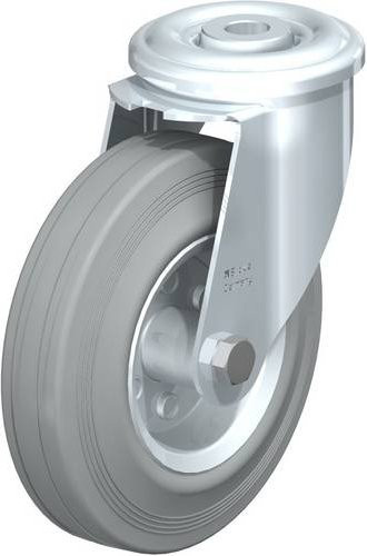 Blickle LER-VE 125R-SG Lenkrolle in Grau mit Stahlgehäuse und 125 mm Rad-Durchmesser für eine Tragfähigkeit von 100 kg - Bild 1