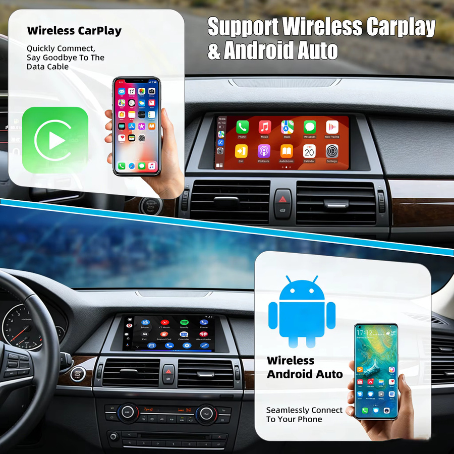 Junsun Wireless CarPlay und Android Auto Decoder mit Bluetooth und MirrorLink für BMW X5 E70 sowie X6 E71 (2007-2013) - Bild 2