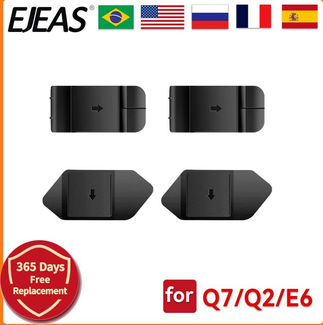 EJEAS Montage-Clip für V6 PRO, V4 Plus, Q7 und Q8 Motorrad-Helm Intercom mit doppelseitigem Klebeband, Schwarz, 2 Stück - Bild 1