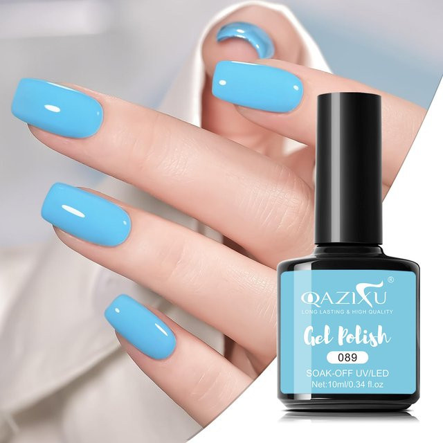 QAZIXU Nagelgel-Lack, Himmelblau, Glänzend - Bild 1