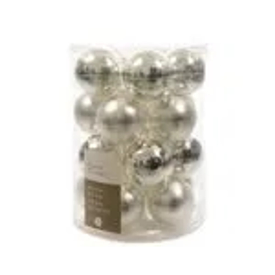 Kaemingk Weihnachtsbaumkugeln aus Glas in Silber Glanz, 20 Stück, Durchmesser: 6 cm - Bild 2