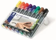 STAEDTLER Lumocolor Permanentmarker 350 mit Keilspitze, 8er Set, farbsortiert - Bild 1
