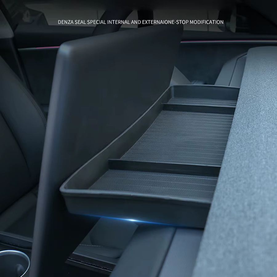 TESY Aufbewahrungsbox für den hinteren Bildschirm und Armaturenbrett-Taschentuchbox für Tesla Model Y Juniper 2025 und Model 3 Highland 2024, Ablage für ECT-Panel, Farben: Beige oder Schwarz - Bild 4