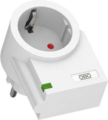 OBO Bettermann FC-D Verteilerschrank-Überspannungsschutz, Weiß, B: 5,5 cm, T: 7,83 cm, H: 7,5 cm - Bild 1