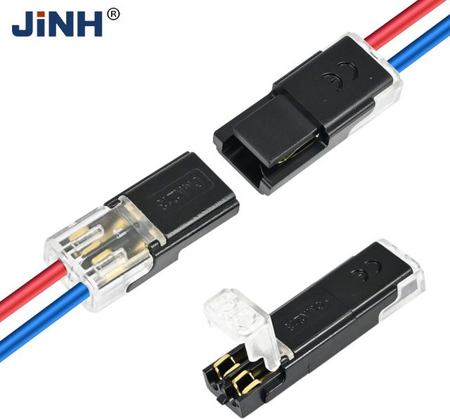 JINH 5er Set Elektrische Push-in Schnellkupplung Streifen Stecker in Schwarz für Automotive LED Draht und Kabelverbindungen - Bild 1