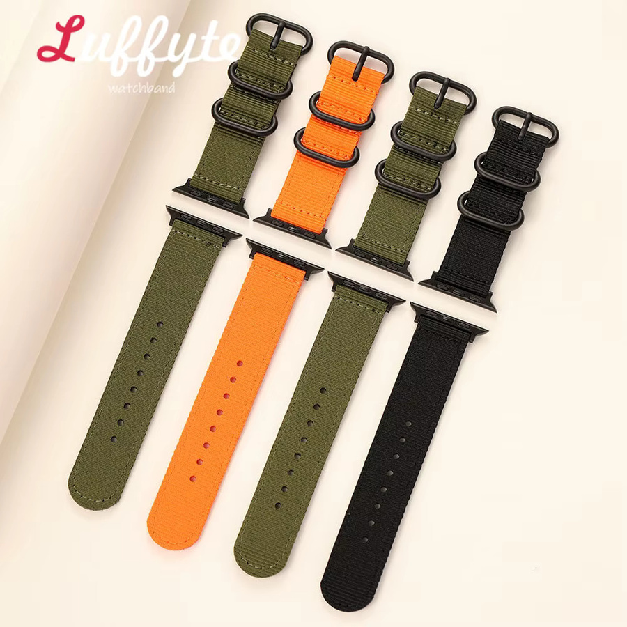 luffyte Uhrenarmband Nylon, Schwarz, Herren - Bild 1