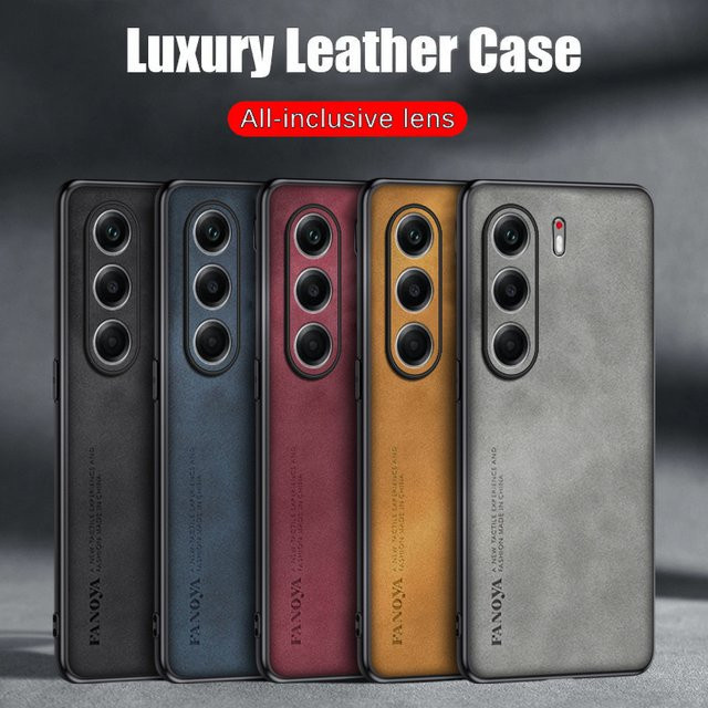 Tecno Camon 40 4G und Camon 40 Pro Schutzhülle aus Lammfell-Leder mit TPU-Stoßstange in Rot - Bild 1