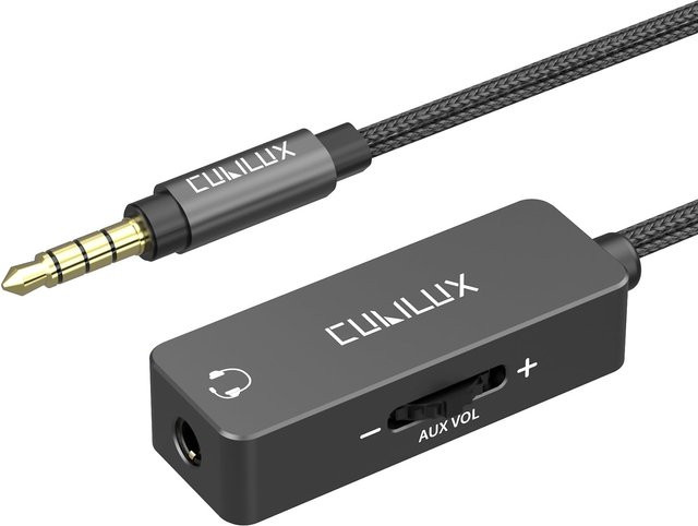 Cubilux Mini-Lautstärkeregler mit 3,5 mm Klinkenanschluss für Kopfhörer und Lautsprecher, Schwarz - Bild 1