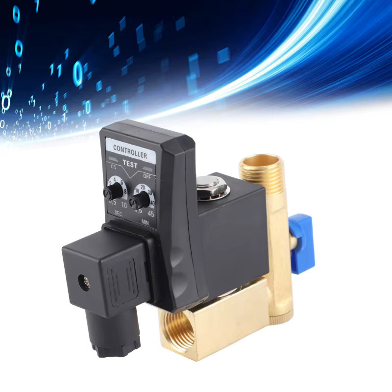 WALFRONT Automatisches elektronisches zeitgesteuertes Ablassventil G1/2 DN15 für das Kondensatmanagement von Luftkompressoren, Mehrfarbig - Bild 4