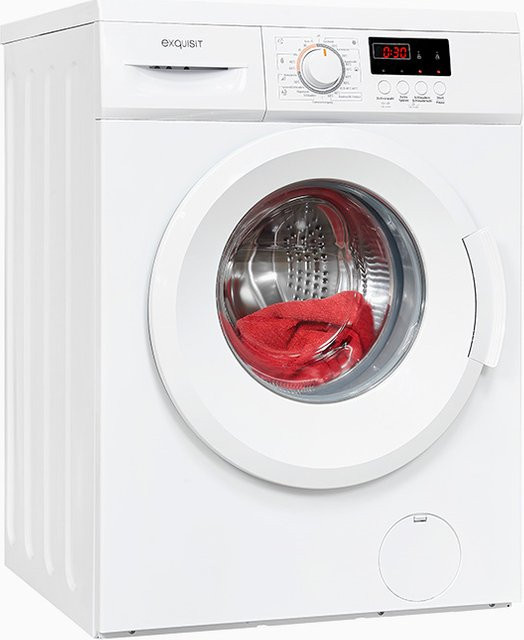 Exquisit WA7014-030E Waschmaschine in Weiss mit 8 kg Waschkapazität und 1400 Umdrehungen Schleuderdrehzahl - Bild 1