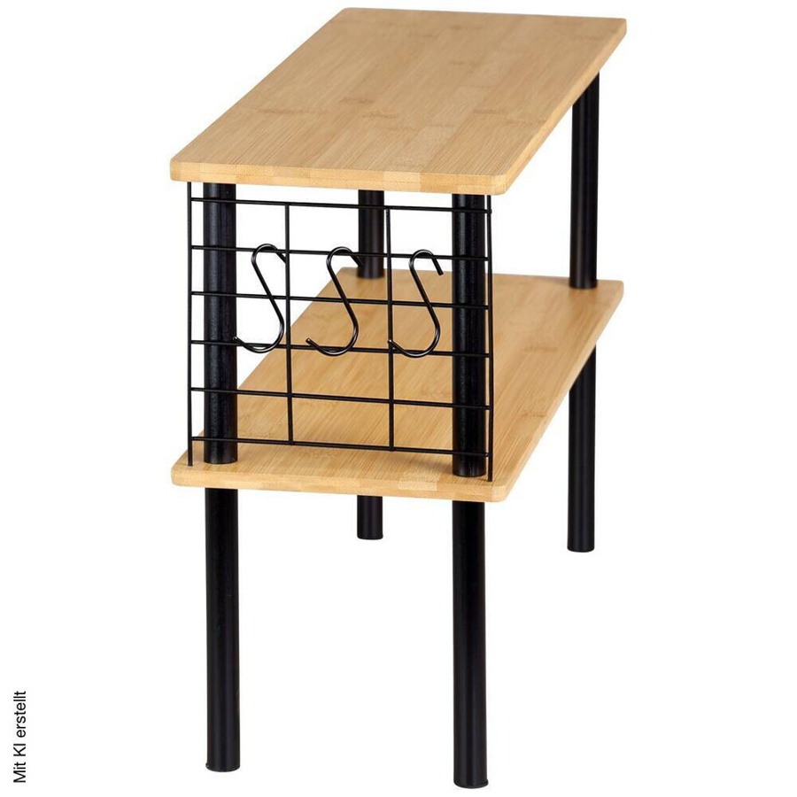 Kesper Küchenregal aus Bambus in Schwarz, modern und freistehend, B/H/T: 20 x 38 x 55 cm - Bild 3