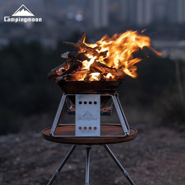 CAMPINGMOON X-MINI Mini Edelstahl-Grill für Outdoor und Camping, Farbe Silber, B/T/H: 19,0 x 20,0 x 19,0 cm - Bild 1