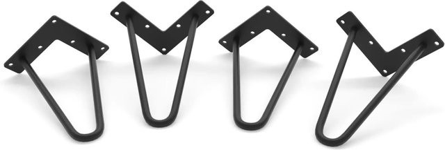 HEVVA Möbelfüße NEAPEL 4er Set aus Metall in Schwarz matt, Höhe: 20 cm - Bild 1
