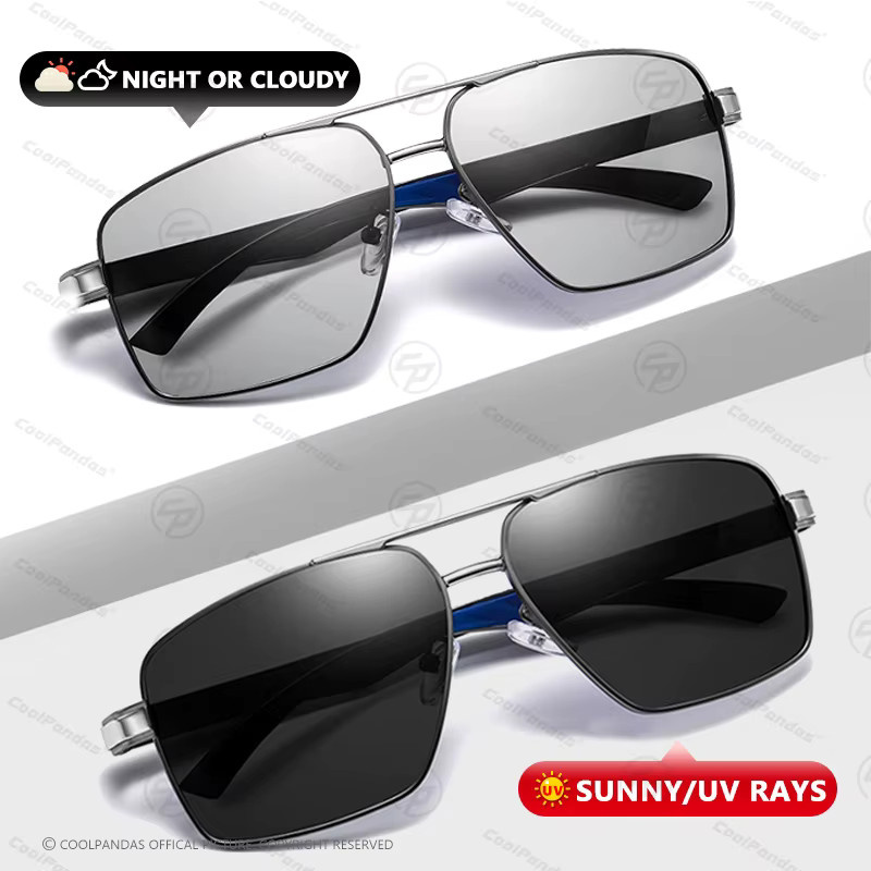 COOLPANDAS Sonnenbrille Photochrome, polarisiert, Vollrand, Metall, Unisex - Bild 1