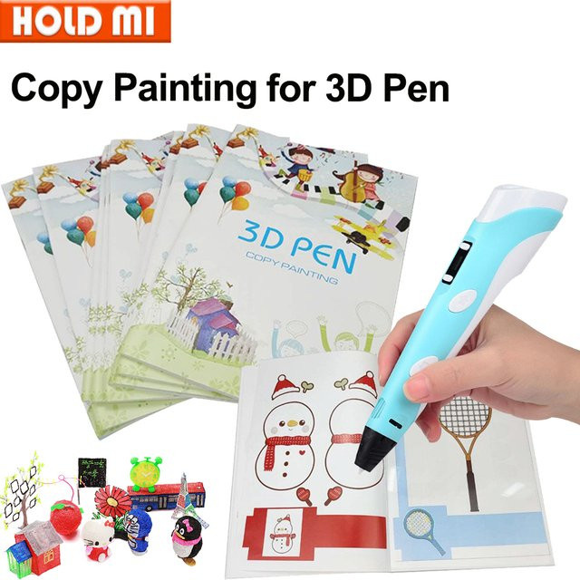 3D-Druckstift-Zeichenbuch, Malvorlage, bunt, 40 Muster, Pappe / Karton - Bild 1