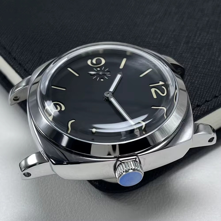 Herren Armbanduhr Edelstahl, Handaufzug, Schwarz, 47 mm - Bild 4