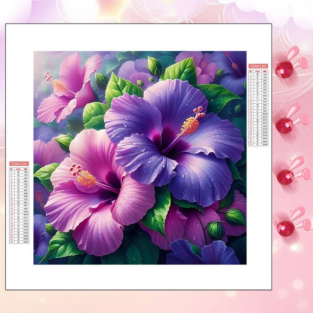 HUACAN Diamant-Malerei-Set Morning Glory Flower Rundes Diamant-Mosaik in Multicolour mit Durchmesser: 20 cm - Bild 1
