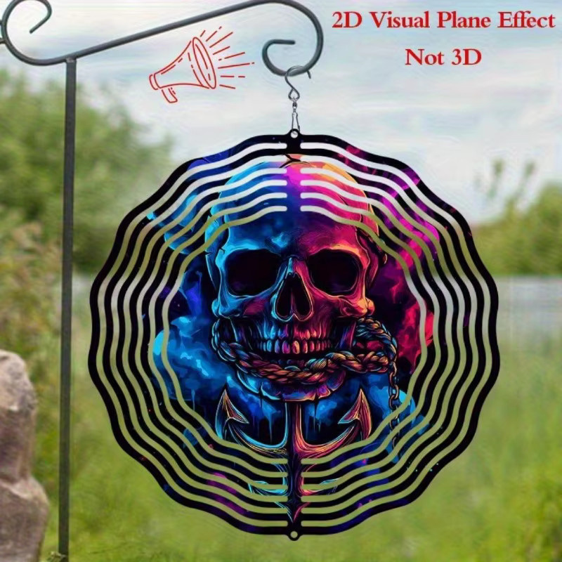 CIFBUY Piratenschädel-Windspiel aus Metall in Multicolour für Garten und Terrasse - Bild 2