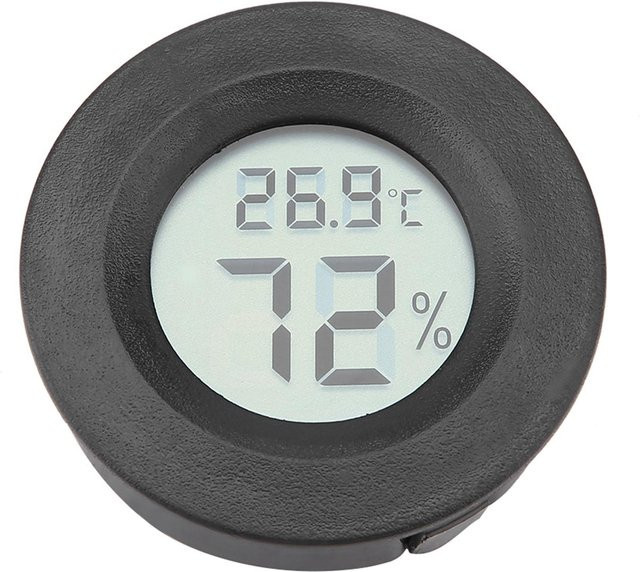 Canaryy Digitales LCD-Thermometer-Hygrometer in Schwarz für Reptilien zur Messung von Temperatur und Feuchtigkeit - Bild 1