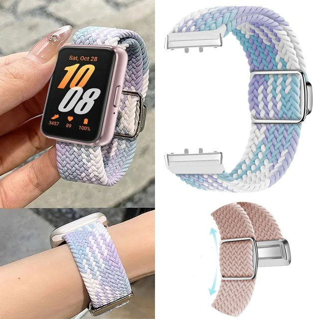 jansin Uhrenarmband Nylon, Batik-Webart, Bunt, Unisex, für Samsung Galaxy Fit 3 - Bild 1