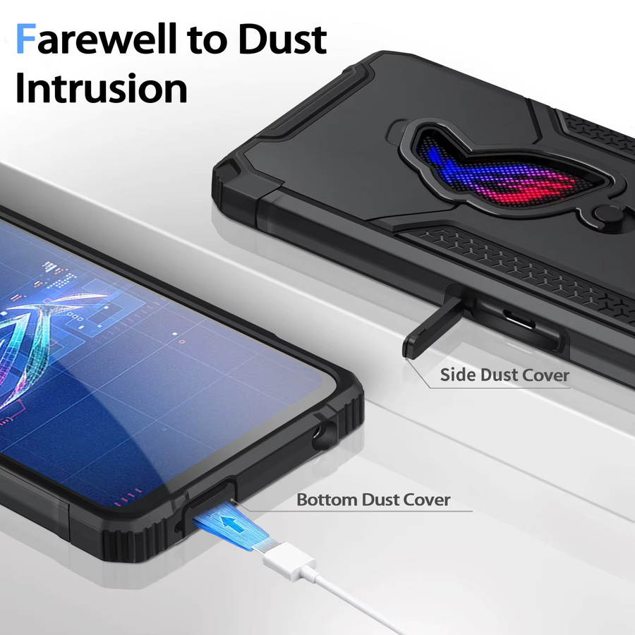 Stoßfeste Schutzhülle für ASUS ROG Phone 5, Pro und Ultimate in Schwarz oder Transparent mit militärischem Fallschutz und TPU-Stoßfänger - Bild 2