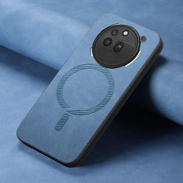 Lederhülle für Nothing Phone 3a Pro mit MagSafe Magnetischer Kabellose Ladefunktion in Blau - Bild 1