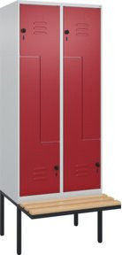 C+P Z-Spind Classic PLUS Sitzbank mit 4 Fächern und Sicherheits-Drehriegel, Buche-Hartholz, B/T/H: 212 x 80 x 81,5 cm - Bild 1