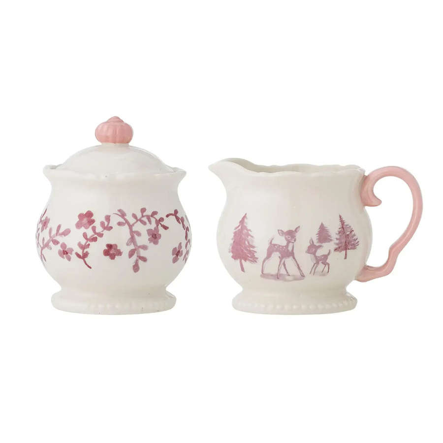 Bloomingville Milchkännchen und Zuckerdose Wonderland in Rosa - Bild 1